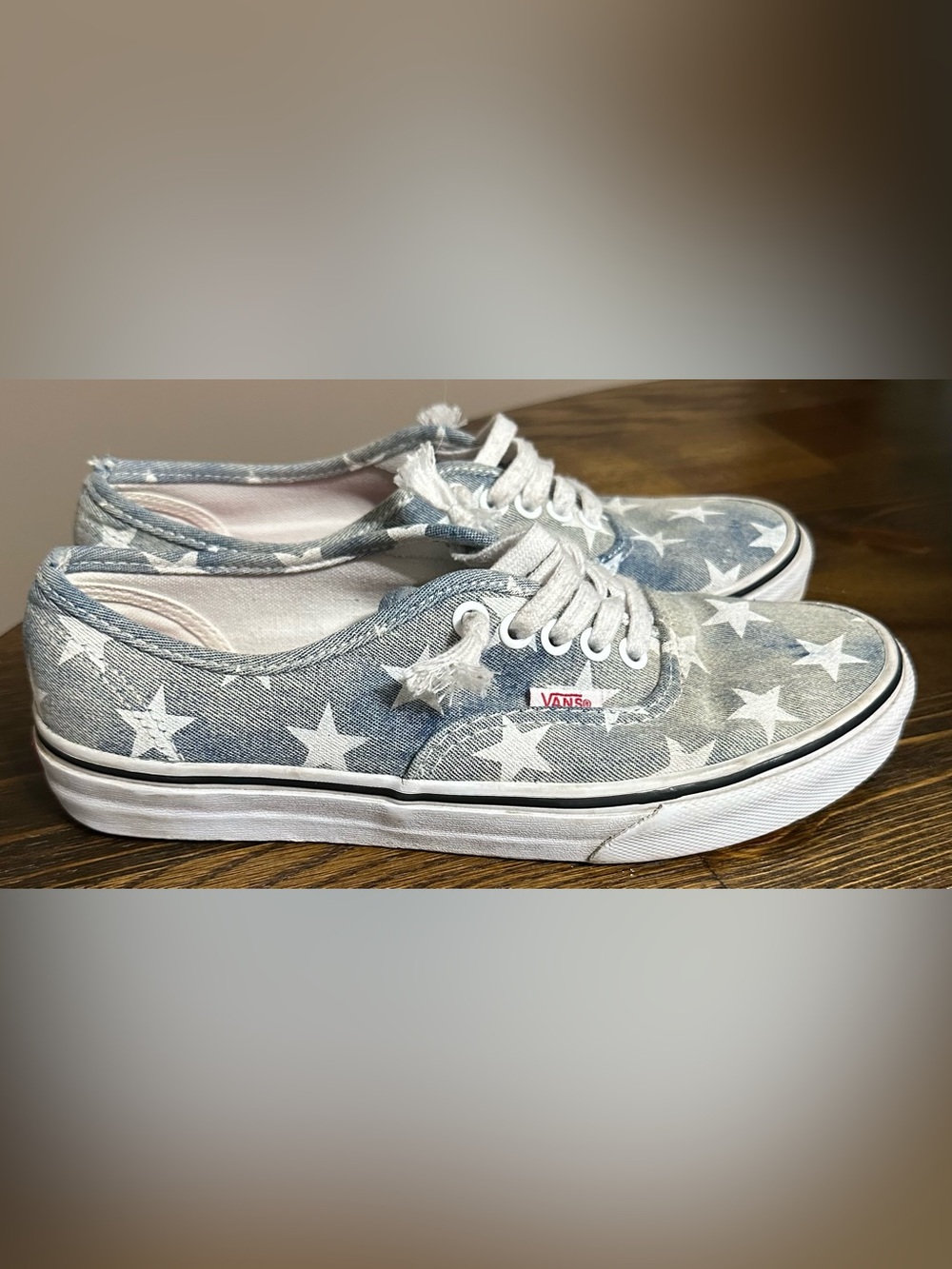 Vans “Authentic denim Washed Stars”   Excellent condition. Ladies 8/mens 6.5